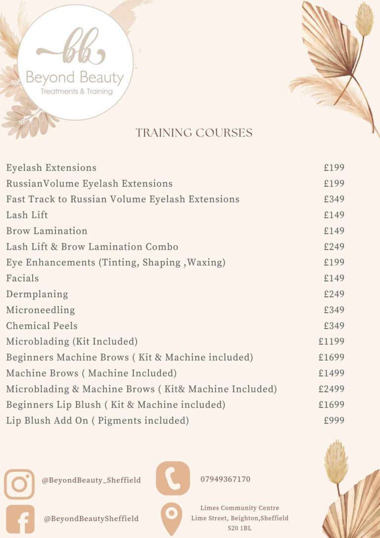 Megan Pickstone Training Course Prices @ Beyond Beauty Treatments & Training